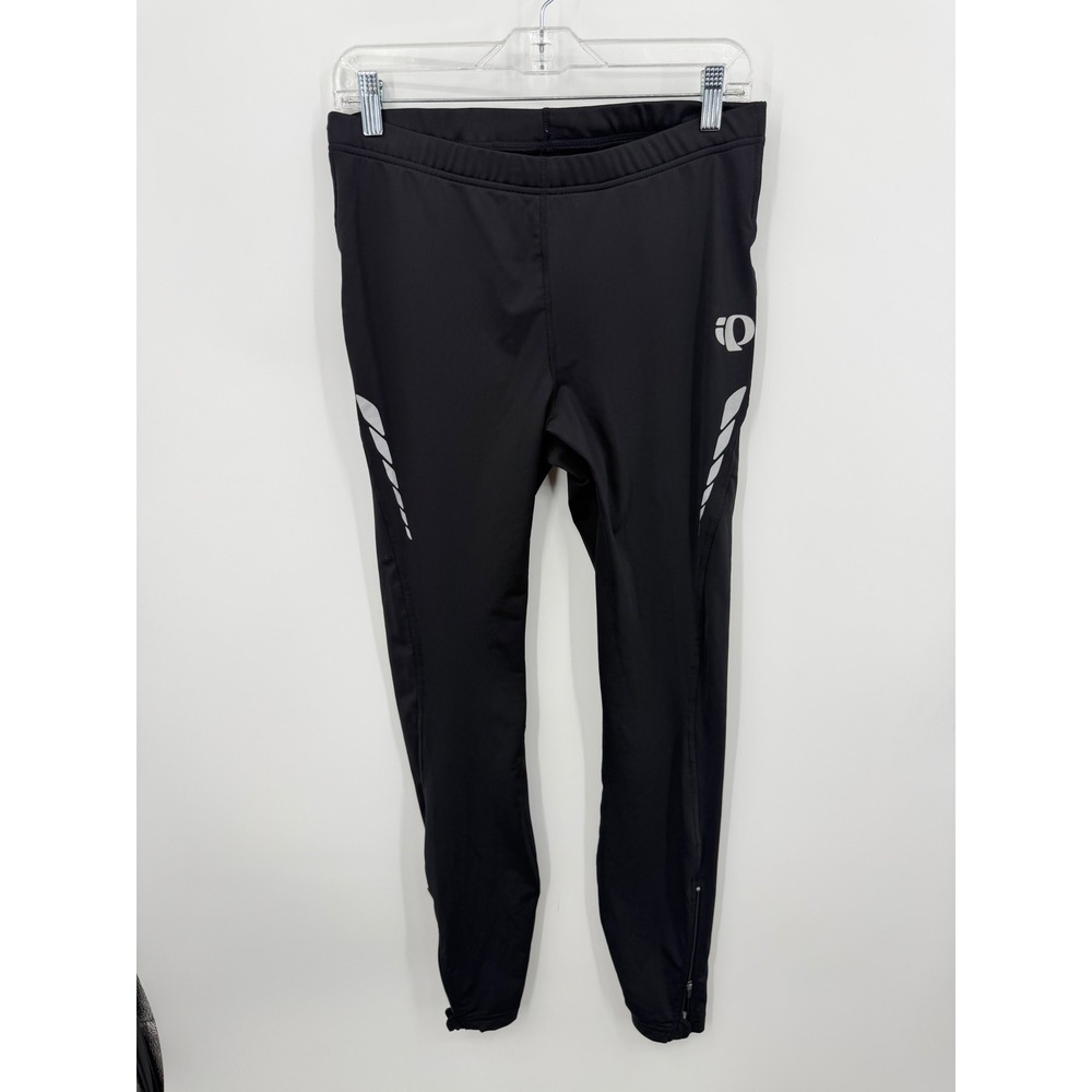 Pearl Izumi Select‎ Cycling Tights womens L Black Reflective Ankle Zip 12111020